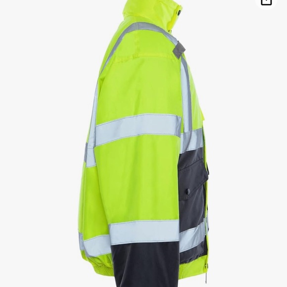 Utility Pro Hi-Visibility Reflective Bomber Jacket with removable Fleece Lining - Picture 7 of 9